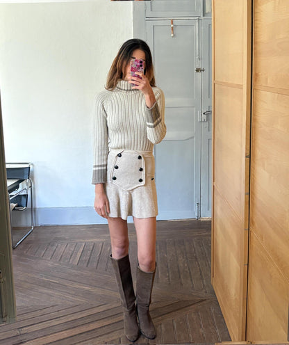 Vintage Timberland Wool Blend Turtleneck Sweater, Light Grey Pullover