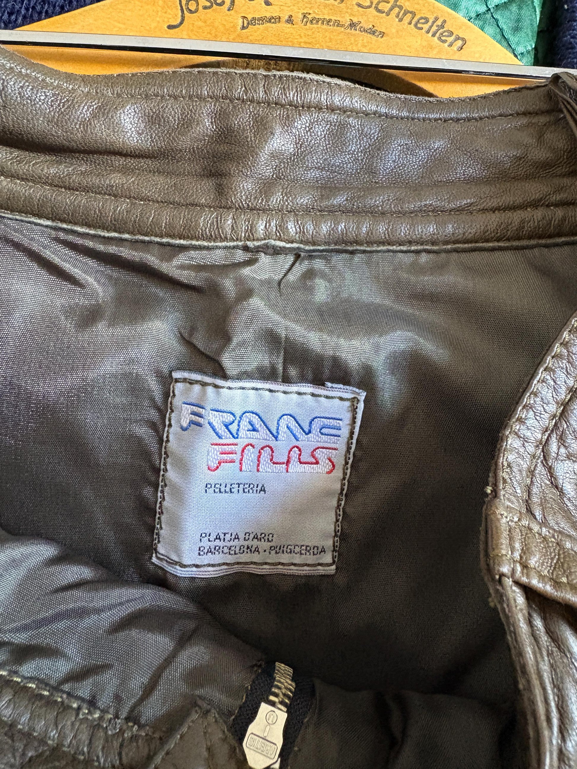 Vintage Brown Goat Leather High-Rise Skirt — additional view 9