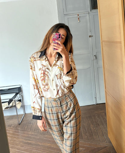 Vintage Plaid Floral Button-Up Shirt — additional view 5