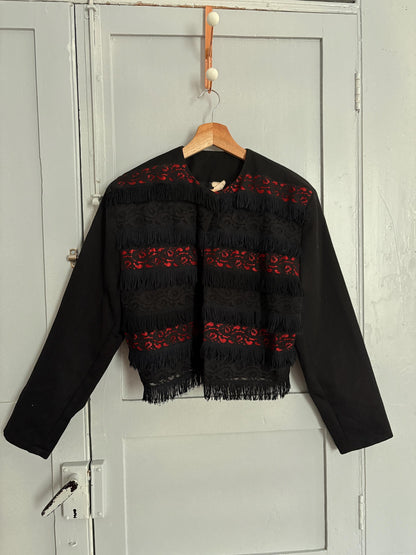 Vintage Bentley Black and Red Cropped Jacket — additional view 8