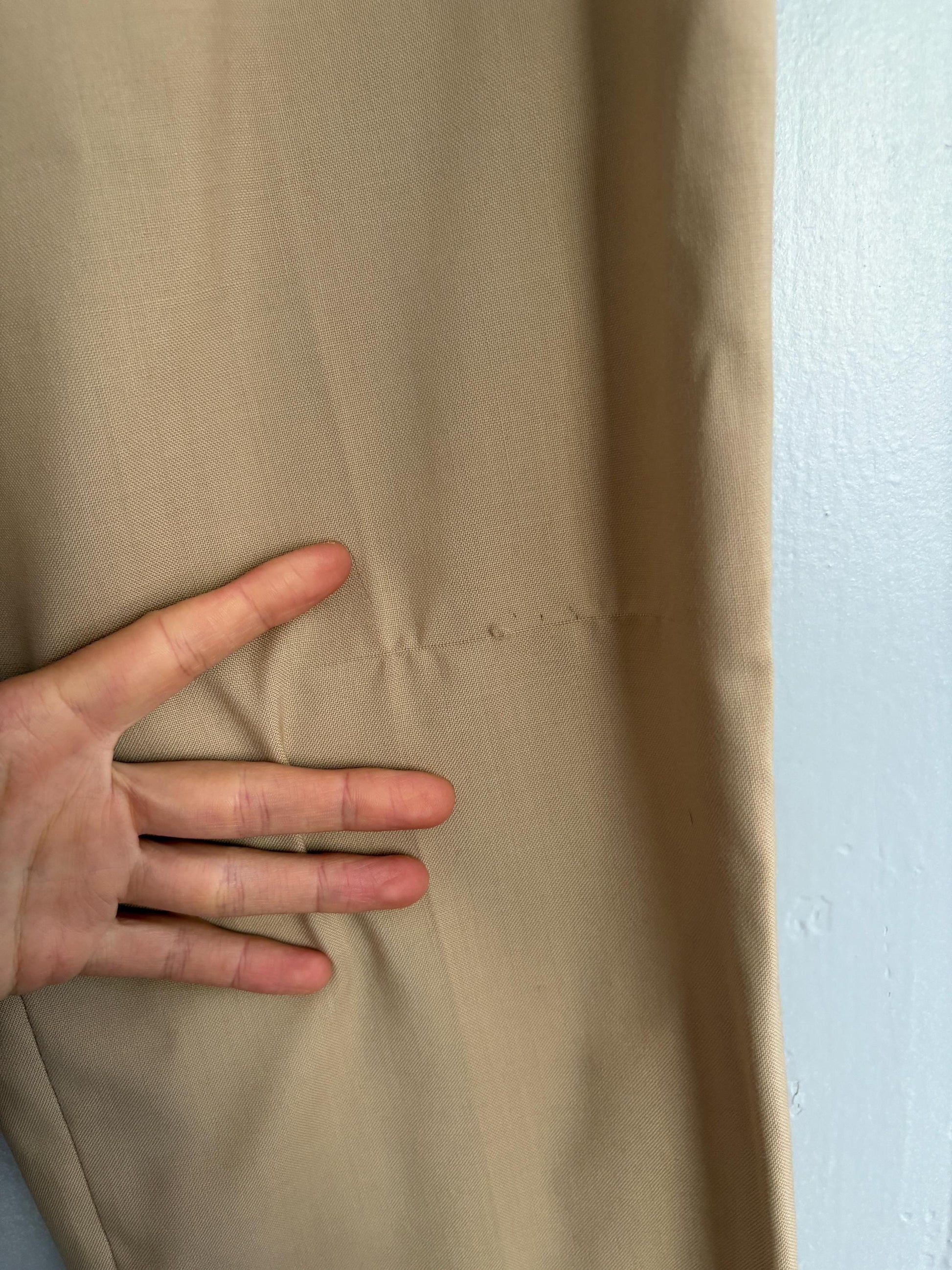 Vintage Rachele Cati High Waisted Wool Trousers – Size M / Elegant Beige Designer Pants