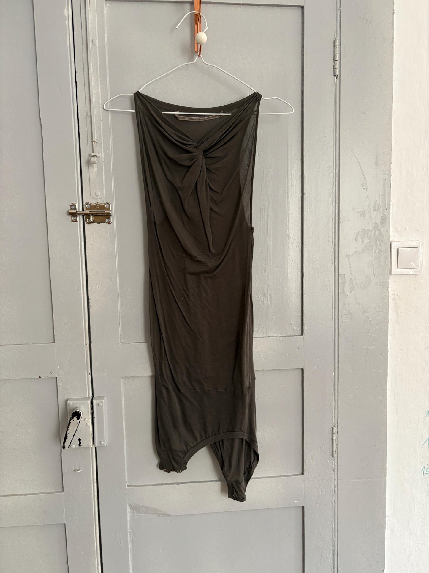 Vintage Humanoid delicate body, Soft sheer grey woman top, Designer wear, S