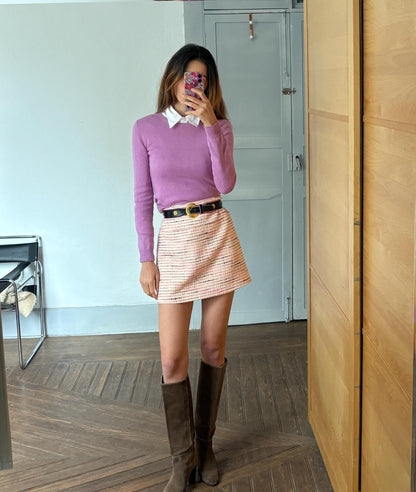 Lilac Cashmere Luxe Jumper — back view
