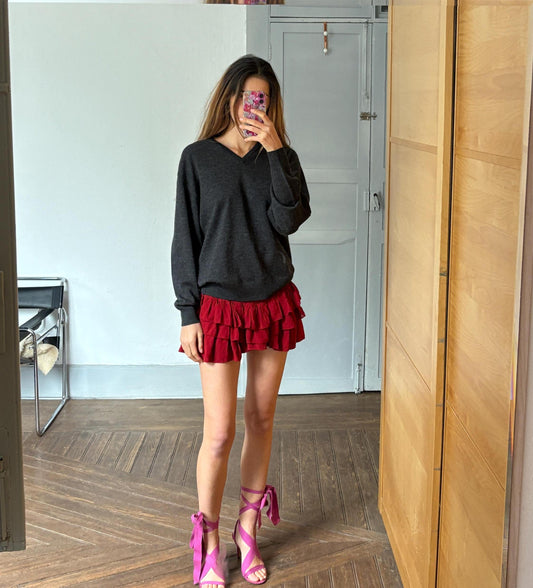 Vintage dark grey Emidio Tucci pullover, Luxury Antracite Designer sweater, Long sleeve wool Dark academia jumper