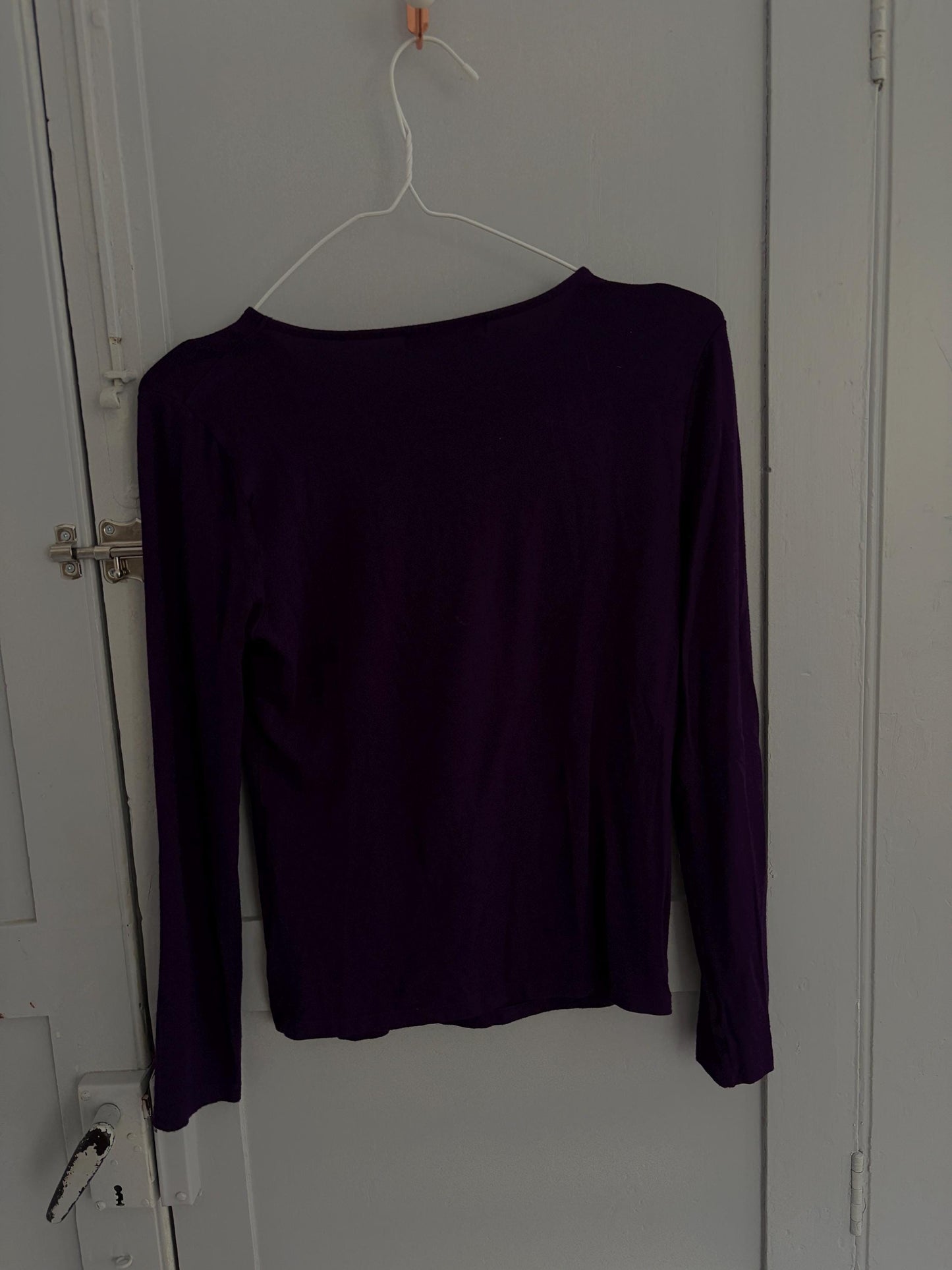 Vintage Lauren Ralph Lauren purple long sleeve woman shirt, Super soft raisin crew neck jersey, Size S