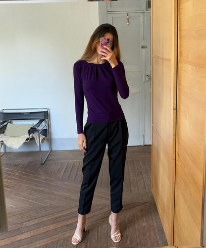 Ralph Lauren Vintage Purple Rayon Long Sleeve Shirt