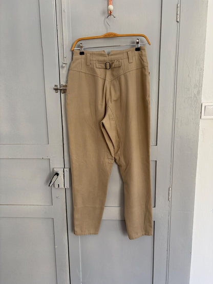 Beige Vintage Cotton High-Waist Riding Pants — additional view 9
