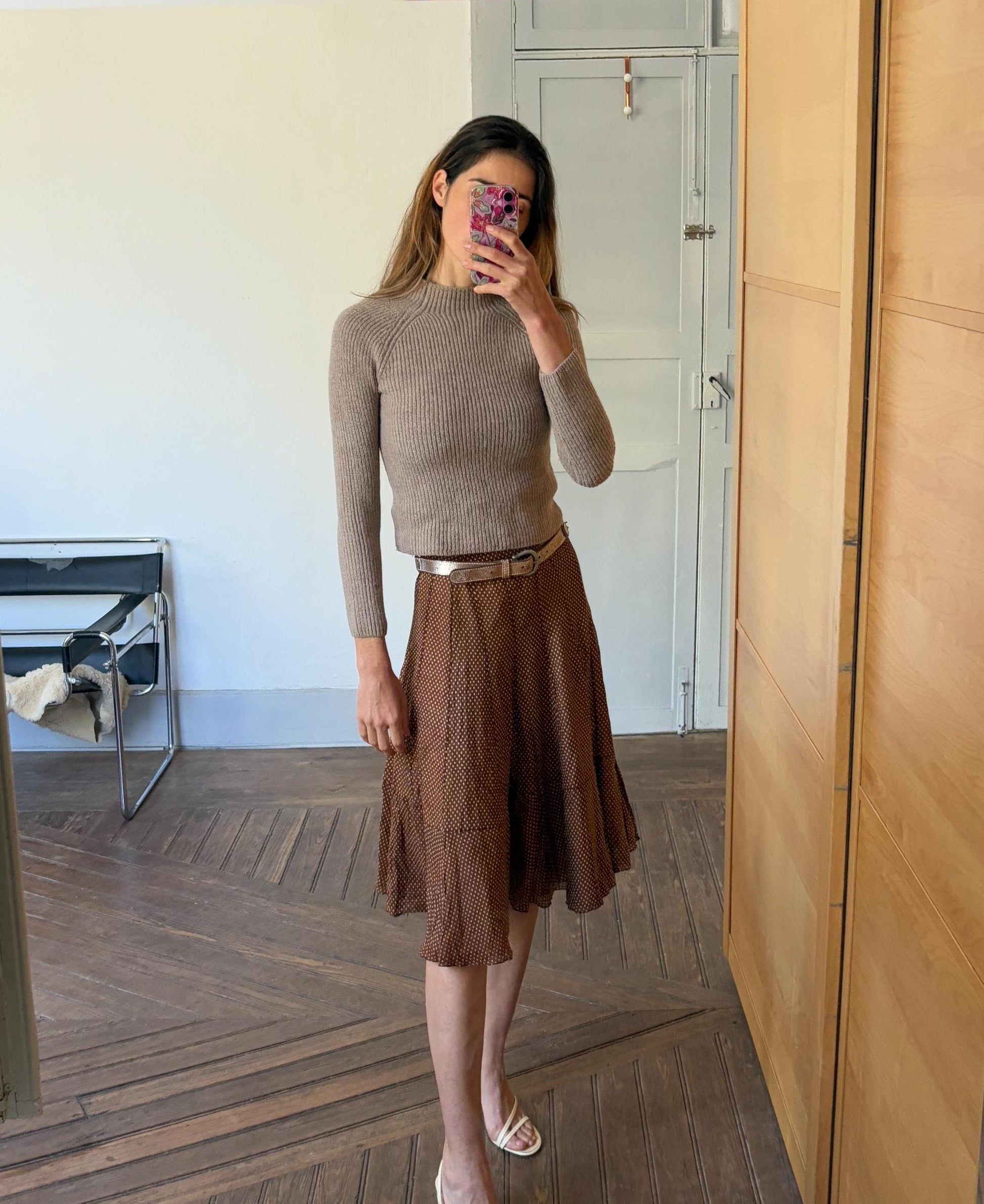 Vintage Lauren Ralph Lauren Tan Wool jumper, Light brown luxury winter sweater, Posh winter knit wear, Size XXS