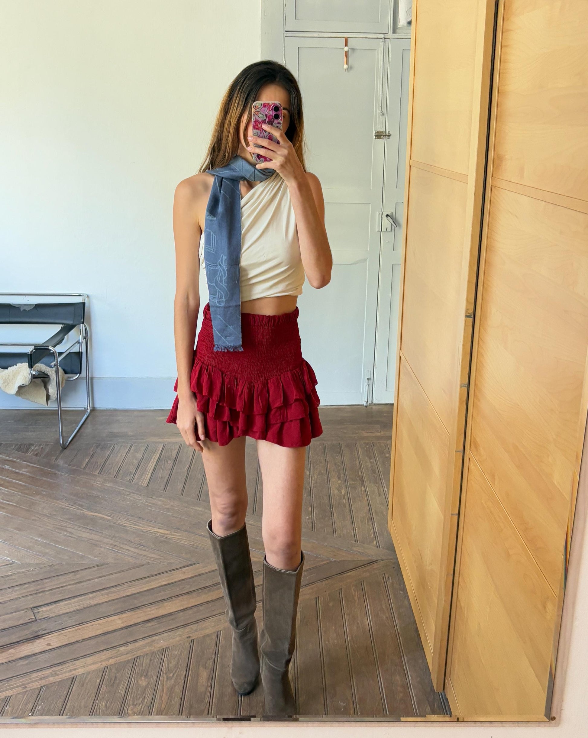 Super soft Silk & cashmere blend blue scarf, luxury Apothecary scarf, Gift for medicine student, Doctor winter wear