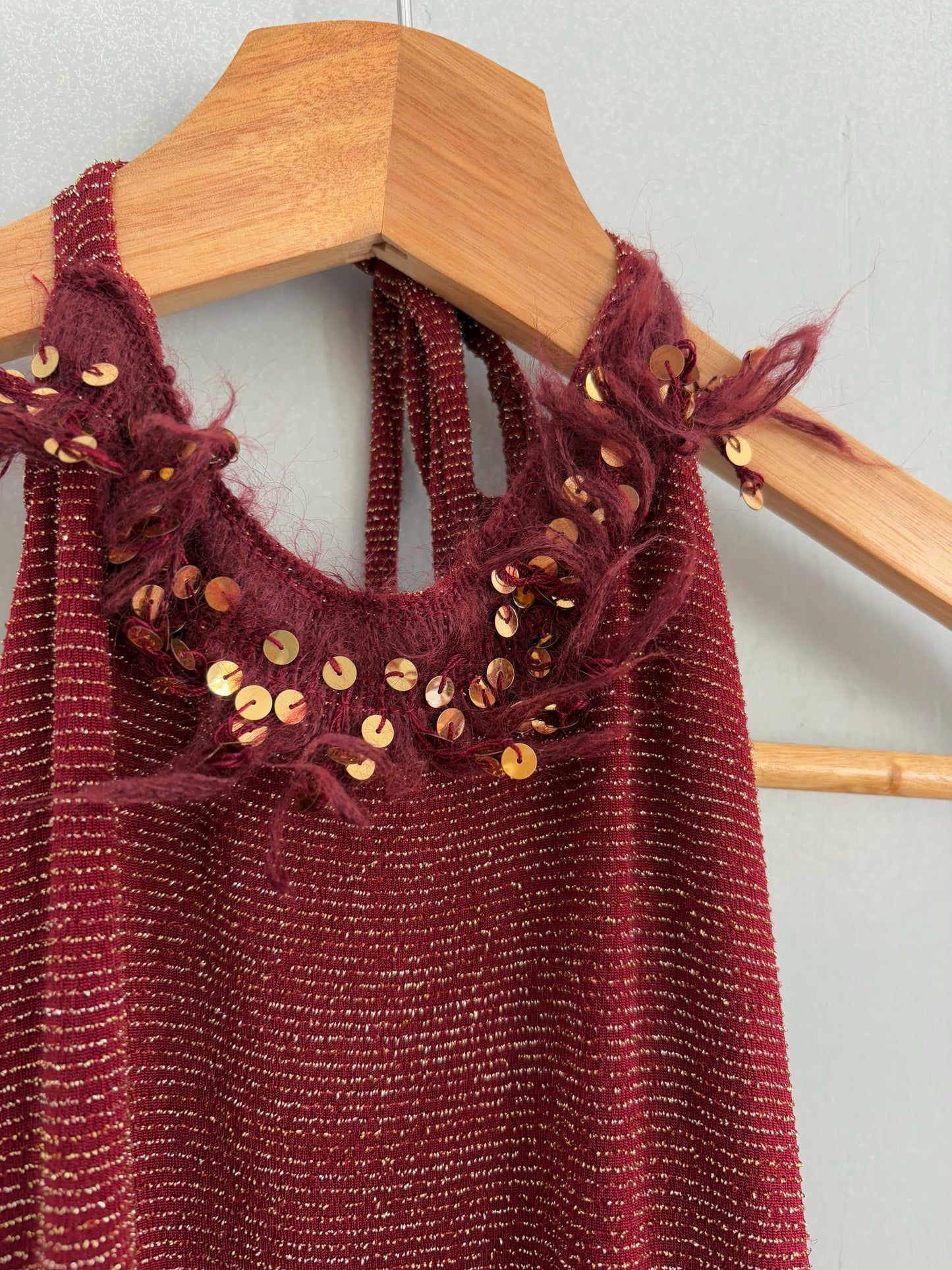 Gorgeous red sparkly long dress, Vintage elegant red maxi dress, high neck open back valentines day outfit, Luxury summer dress, S