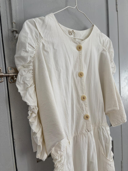 Vintage White Puff Sleeve Jumpsuit — additional view 5