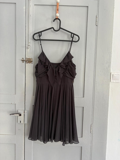 Guess Vintage Grey Babydoll Dress, Summer Mini