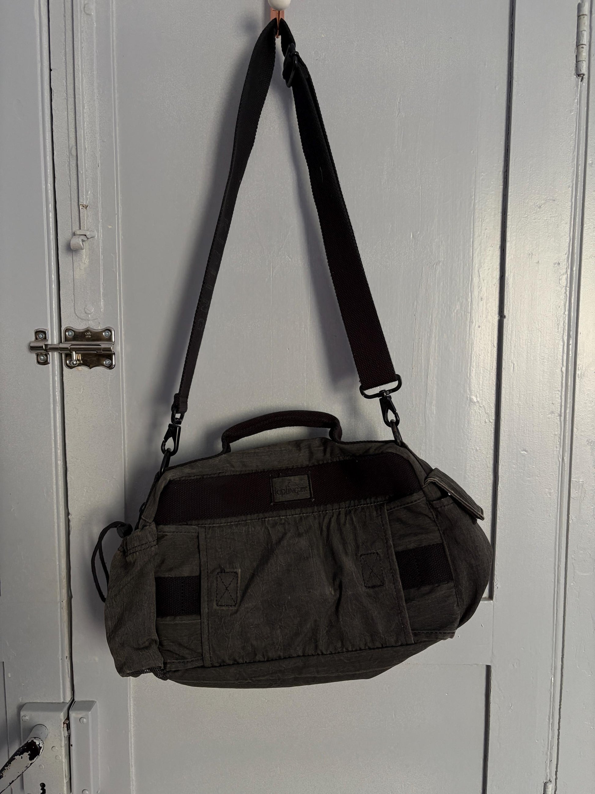 Vintage Antracite KIPLING grey shoulder bag, Crossbody purse, Small adjustable strap functional school bag