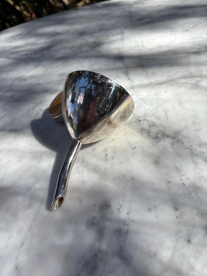 Vintage Silver Plated Liquor Funnel With Wood Cap — additional view 7