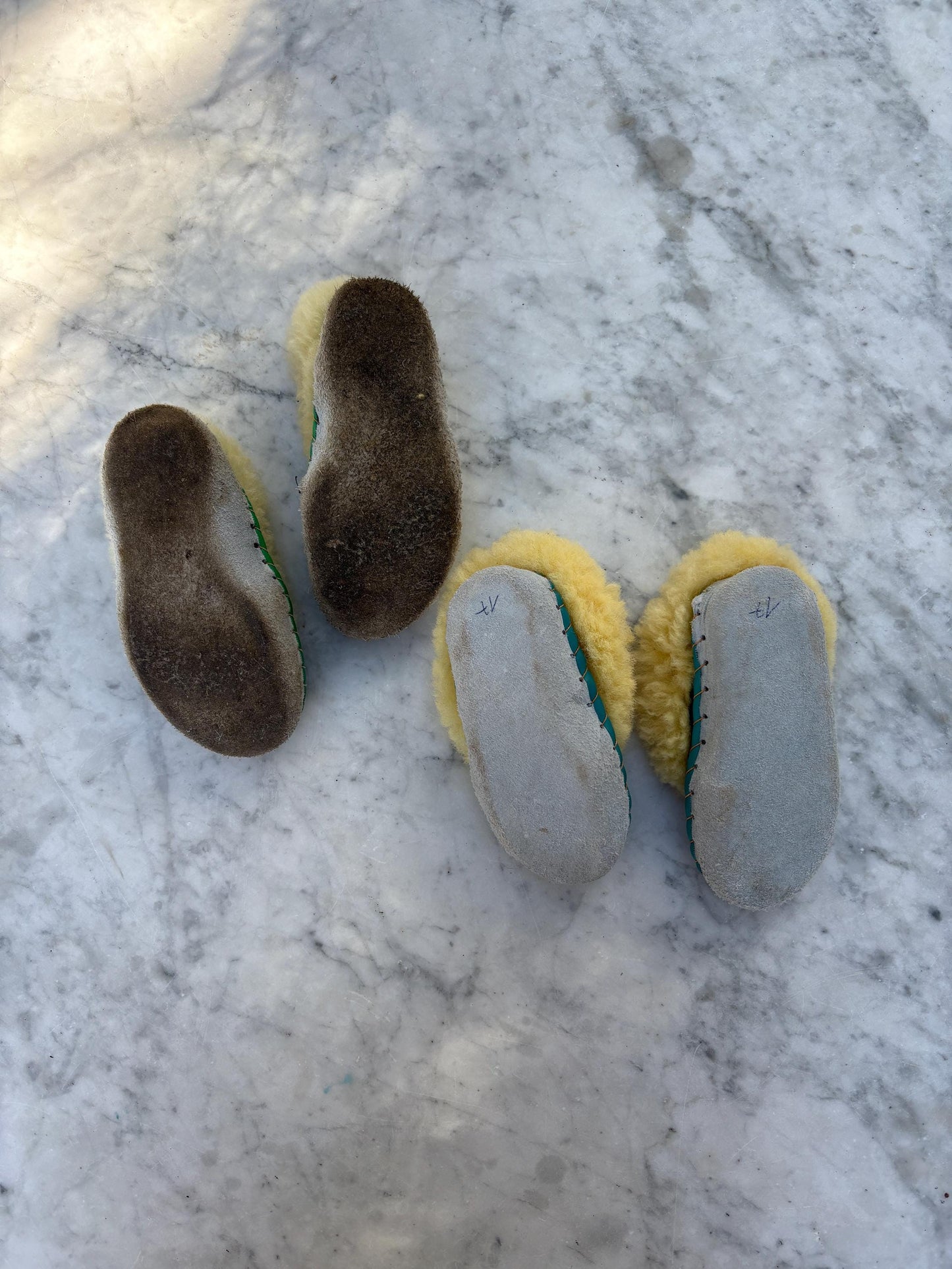 Vintage wool slippers for kids, handmade sheepskin moccasins, warm house shoes, soft sole toddler slippers, cozy winter booties, EU 17-30