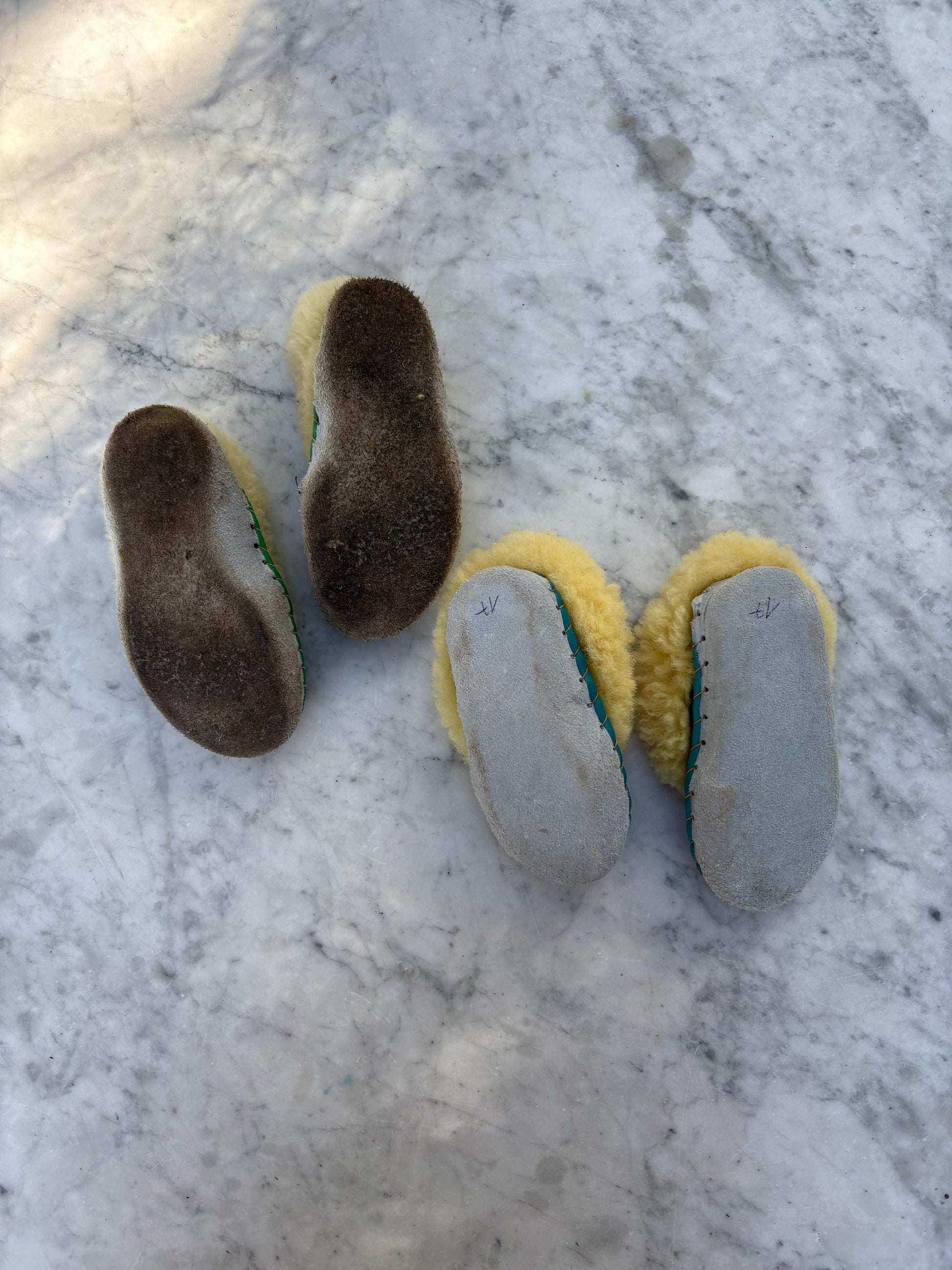 Vintage wool slippers for kids, handmade sheepskin moccasins, warm house shoes, soft sole toddler slippers, cozy winter booties, EU 17-30