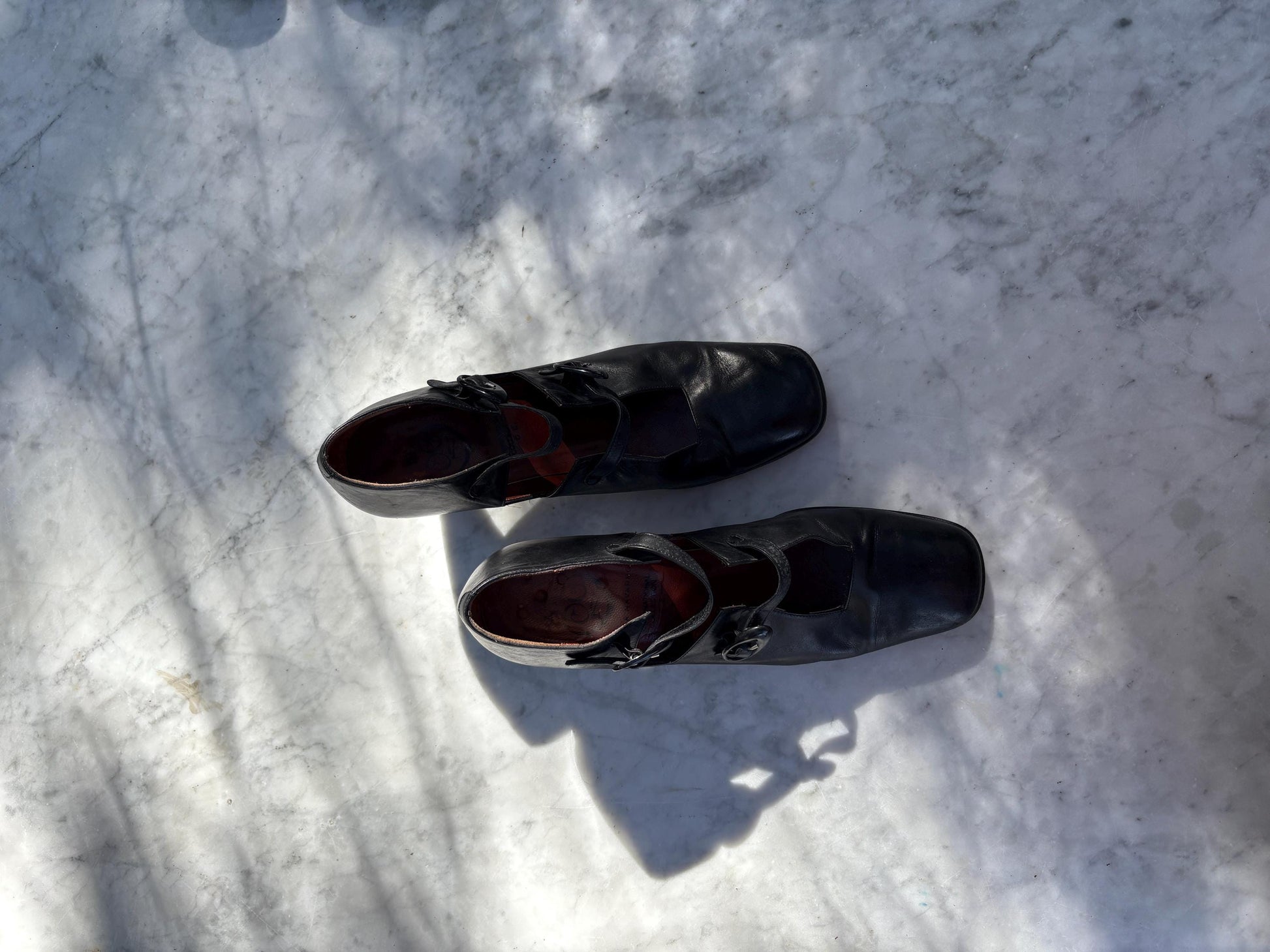 Vintage Sara Navarro black leather Mary Jane heels, 7 cm heel vintage shoes, made in Spain, 36 size, classic retro leather pumps