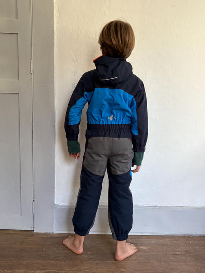 Vaude Kids Waterproof Snowsuit, Eco-Friendly Ski Suit, Blue Outdoor Winter Gear