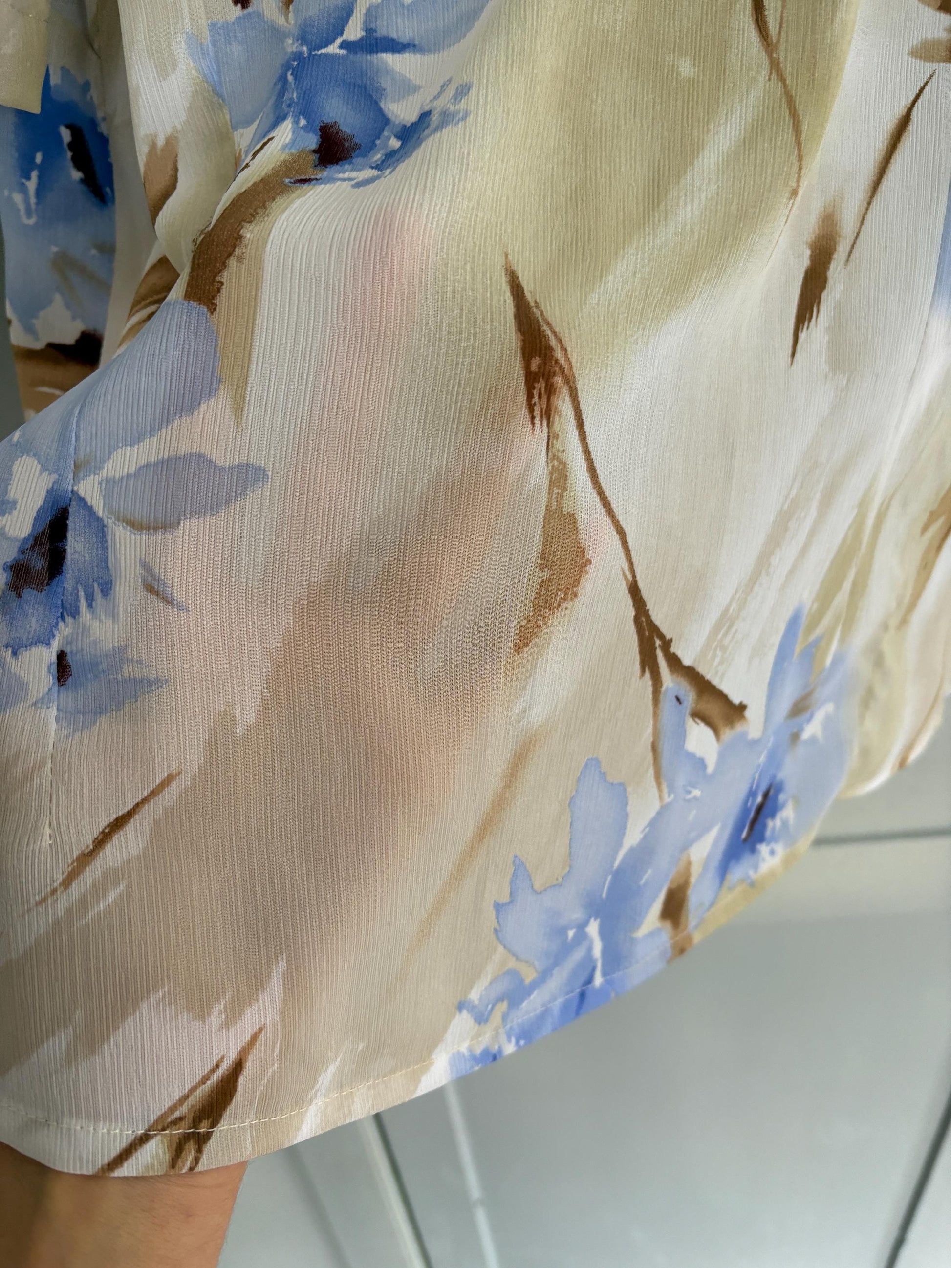 Vintage Floral Blouse, B de Brel Spain, Sheer Button Up Shirt, Romantic Summer Top, Women’s Size EU 44 - 46 / US L, Cottagecore Blouse