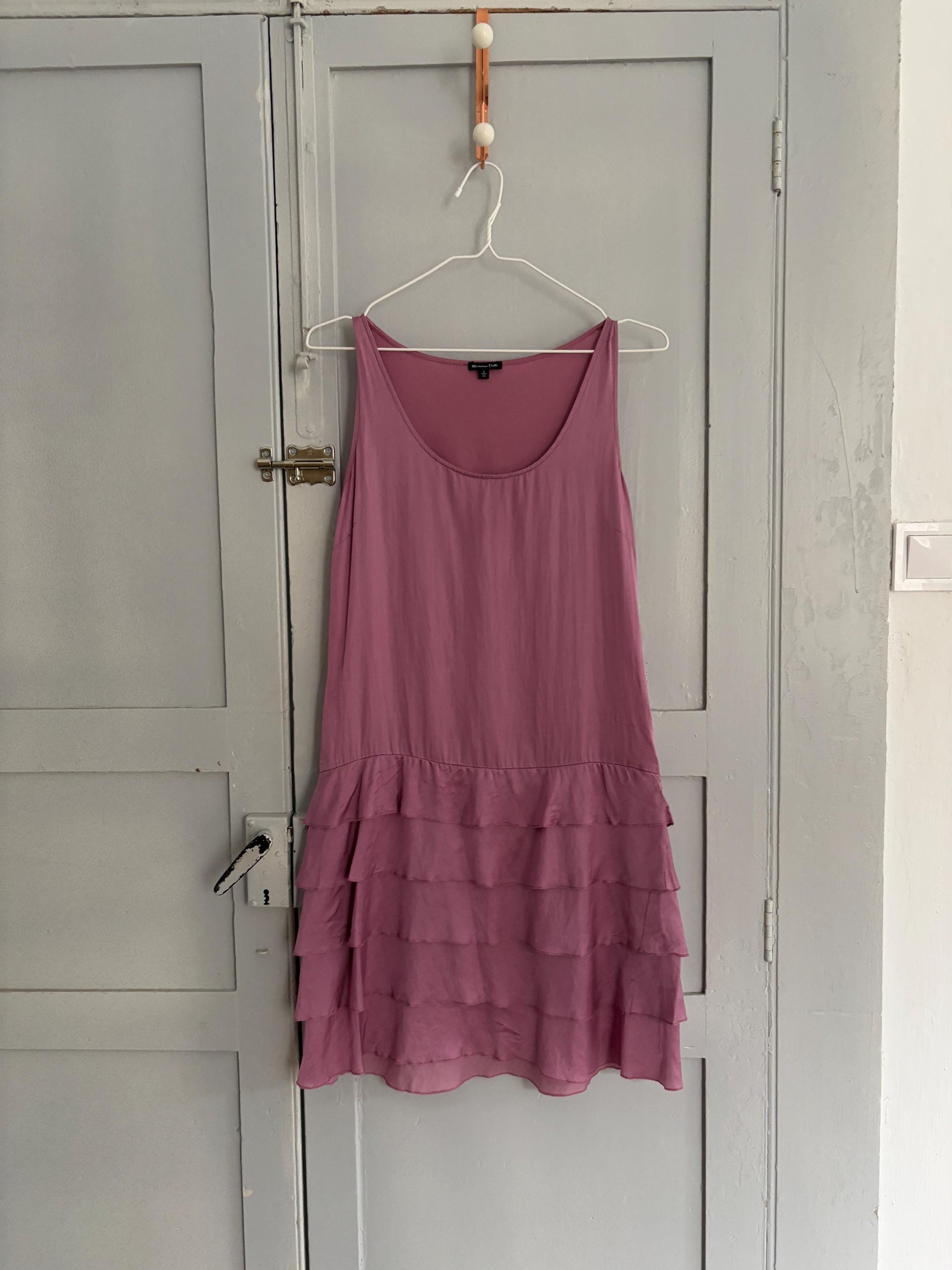 Vintage pink short summer Dress, Basic sleeveless comfortable dress