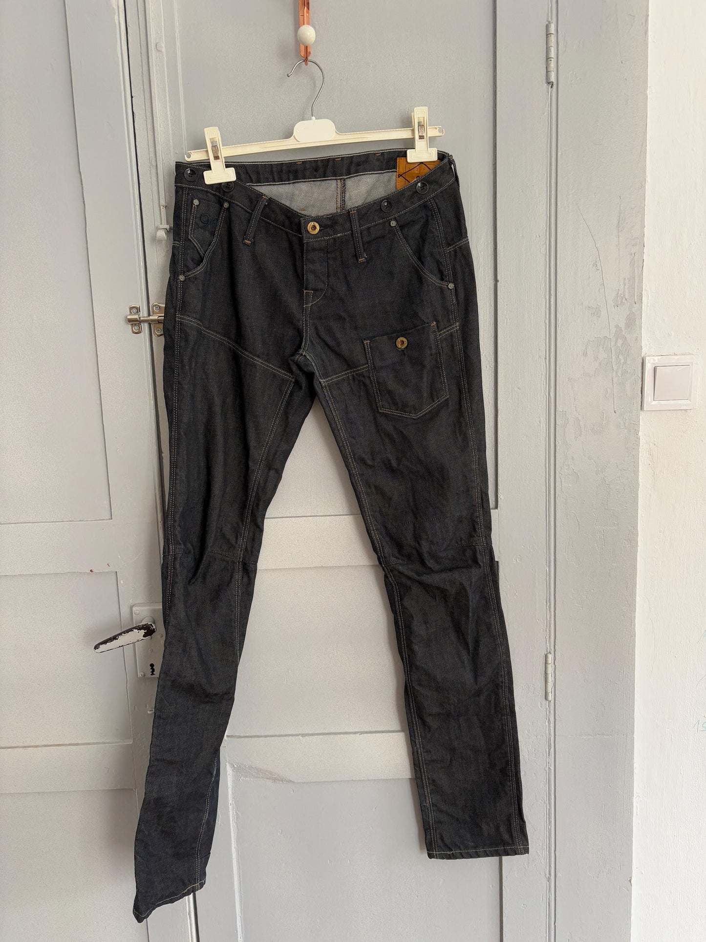 G-Star Originals Black Denim Jeans – Slim Straight Fit – Utility Pocket Detail – Size 29