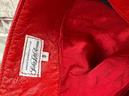 Vintage Red Leather Pencil Skirt — additional view 10