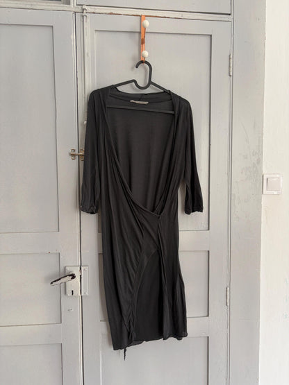 Vintage Black Cotton Wrap Dress — additional view 8