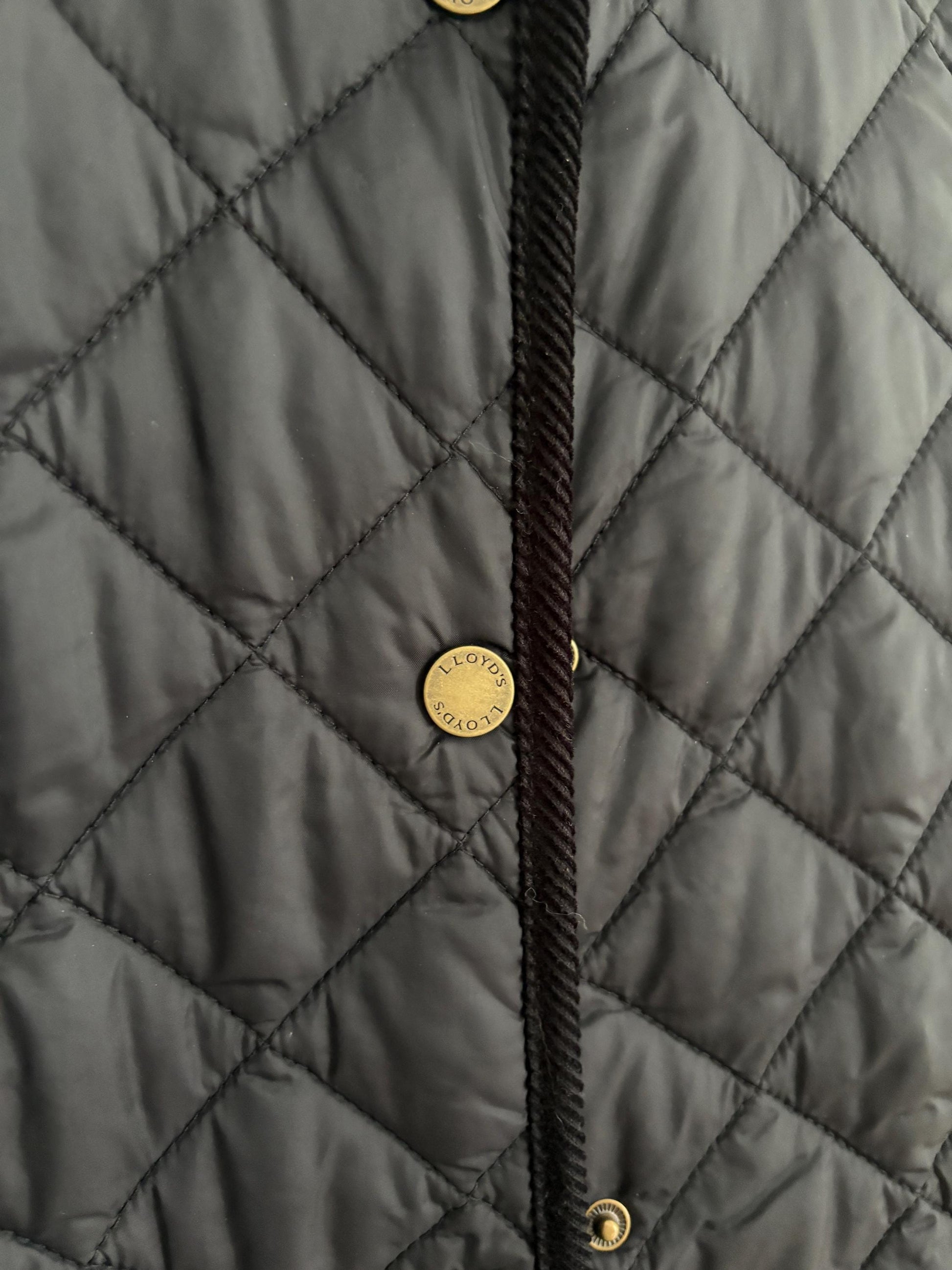 Lloyd’s Quilted Vest, Black Lightweight Puffer Vest, Classic Lined Gilet, Women’s Size M, Elegant Fall Layer, Preppy Country Style