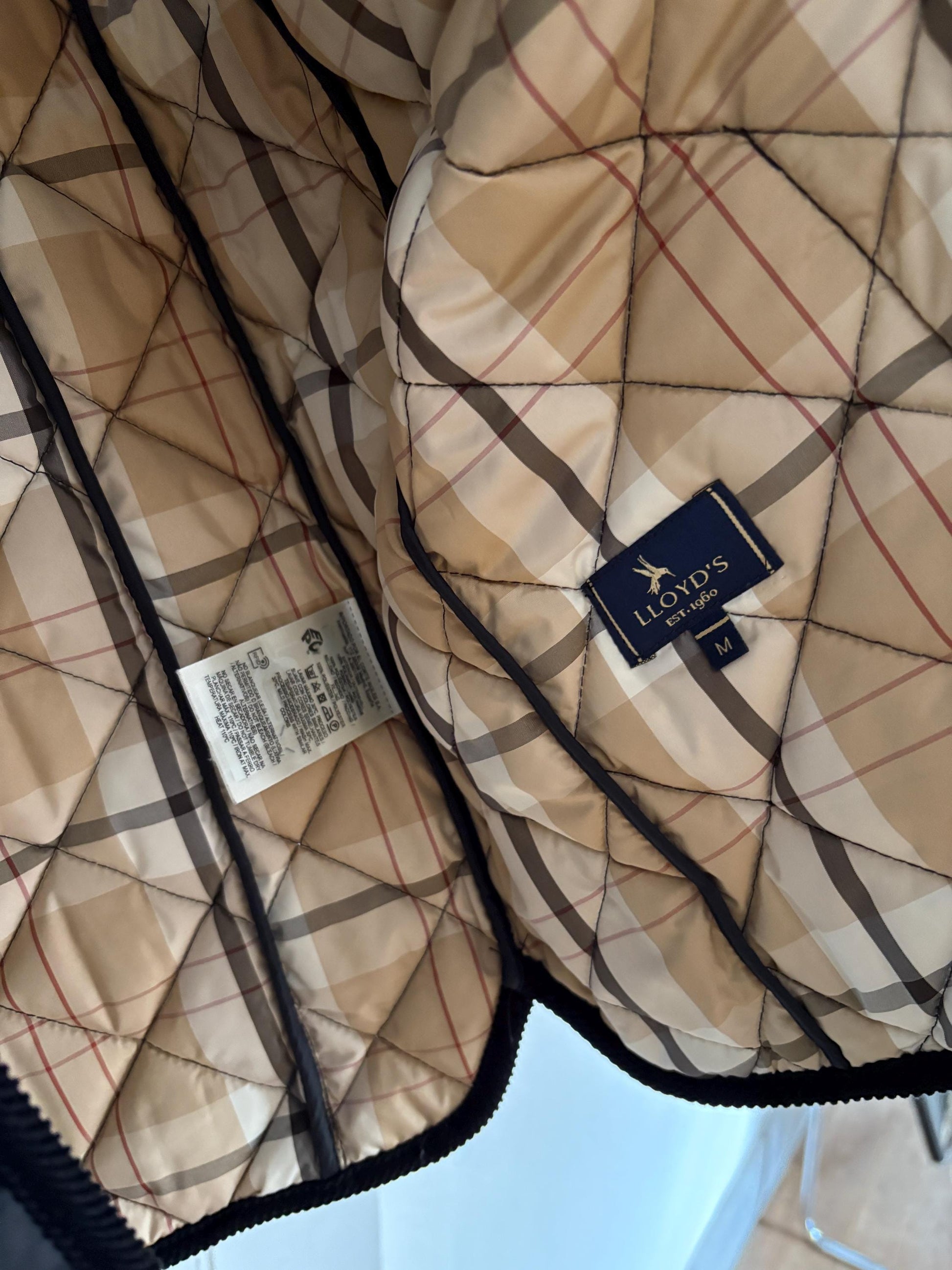 Lloyd’s Quilted Vest, Black Lightweight Puffer Vest, Classic Lined Gilet, Women’s Size M, Elegant Fall Layer, Preppy Country Style