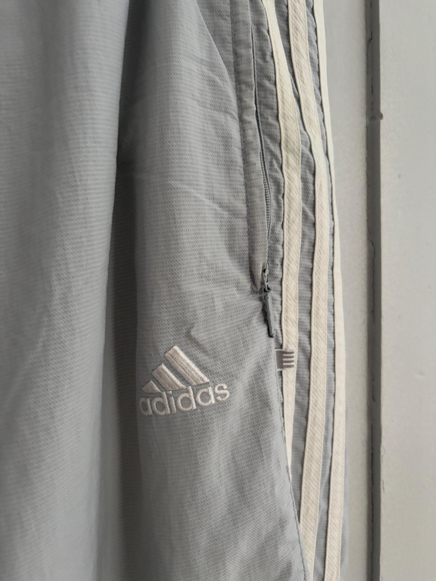Vintage Adidas Zip-Off Training Pants – Light Blue 90s Track Pants – Convertible Cropped Joggers – UK 32 Japan L – Retro Sportswear