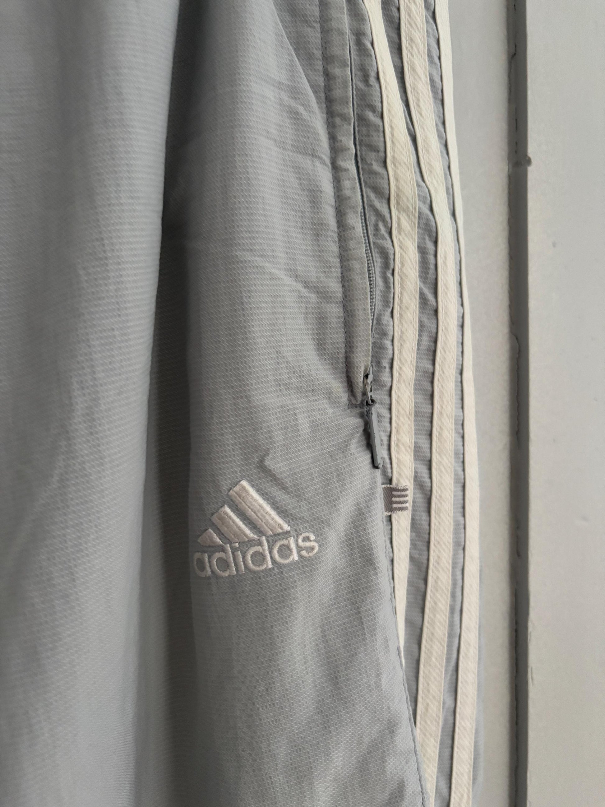 Vintage Adidas Zip-Off Training Pants – Light Blue 90s Track Pants – Convertible Cropped Joggers – UK 32 Japan L – Retro Sportswear