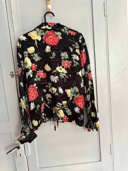 Retro Black Floral Blouse — additional view 7