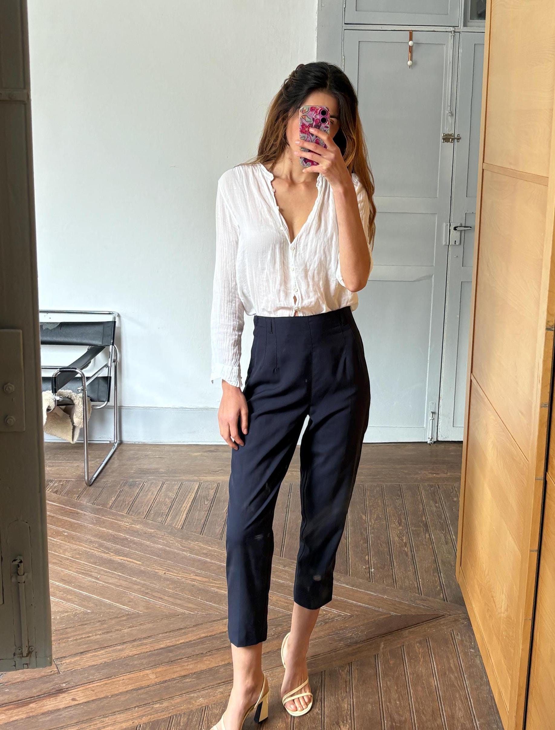 Pennyblack Wool Pants, Made in Italy, High-Waisted Cropped Trousers
