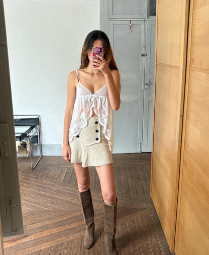 Vintage Sheer White Babydoll Top — additional view 5