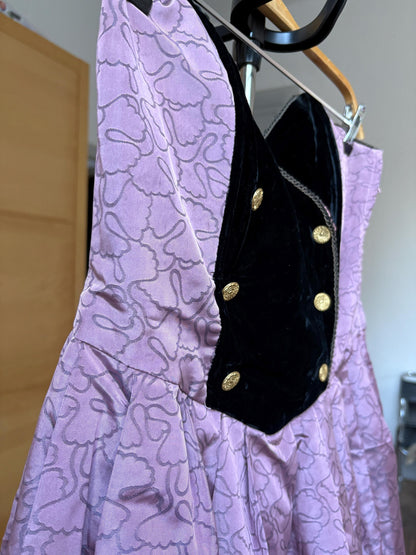 Vintage unique Strapless Velvet & Satin Dress – Gothic Rococo Inspired outfit