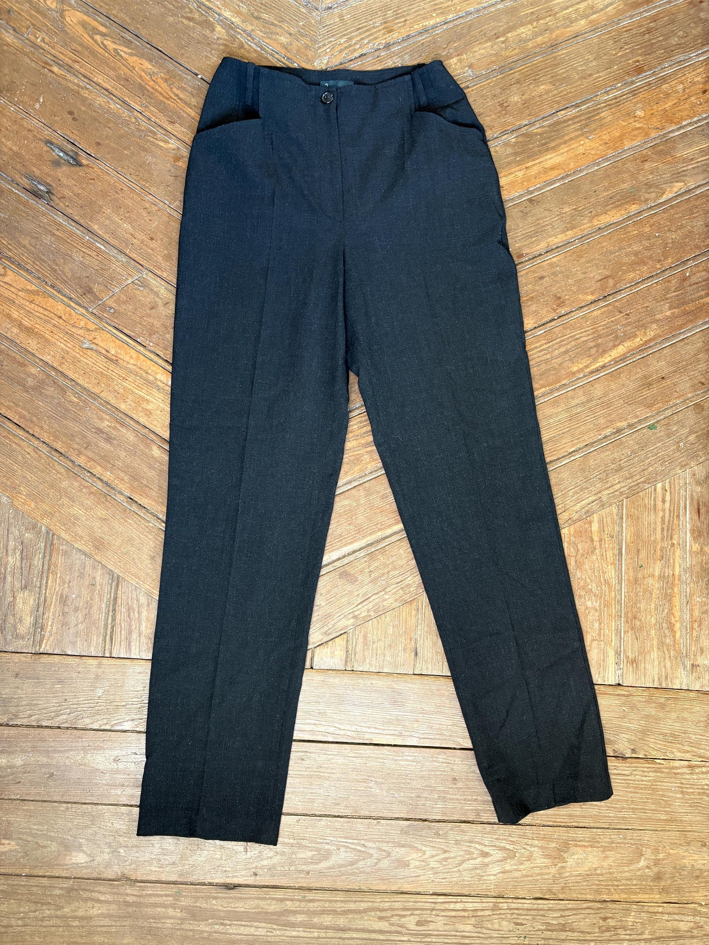 Vintage woman trousers by Jones, Black tailored luxury fit minimalist pants, Dark Academia aesthetic, size S