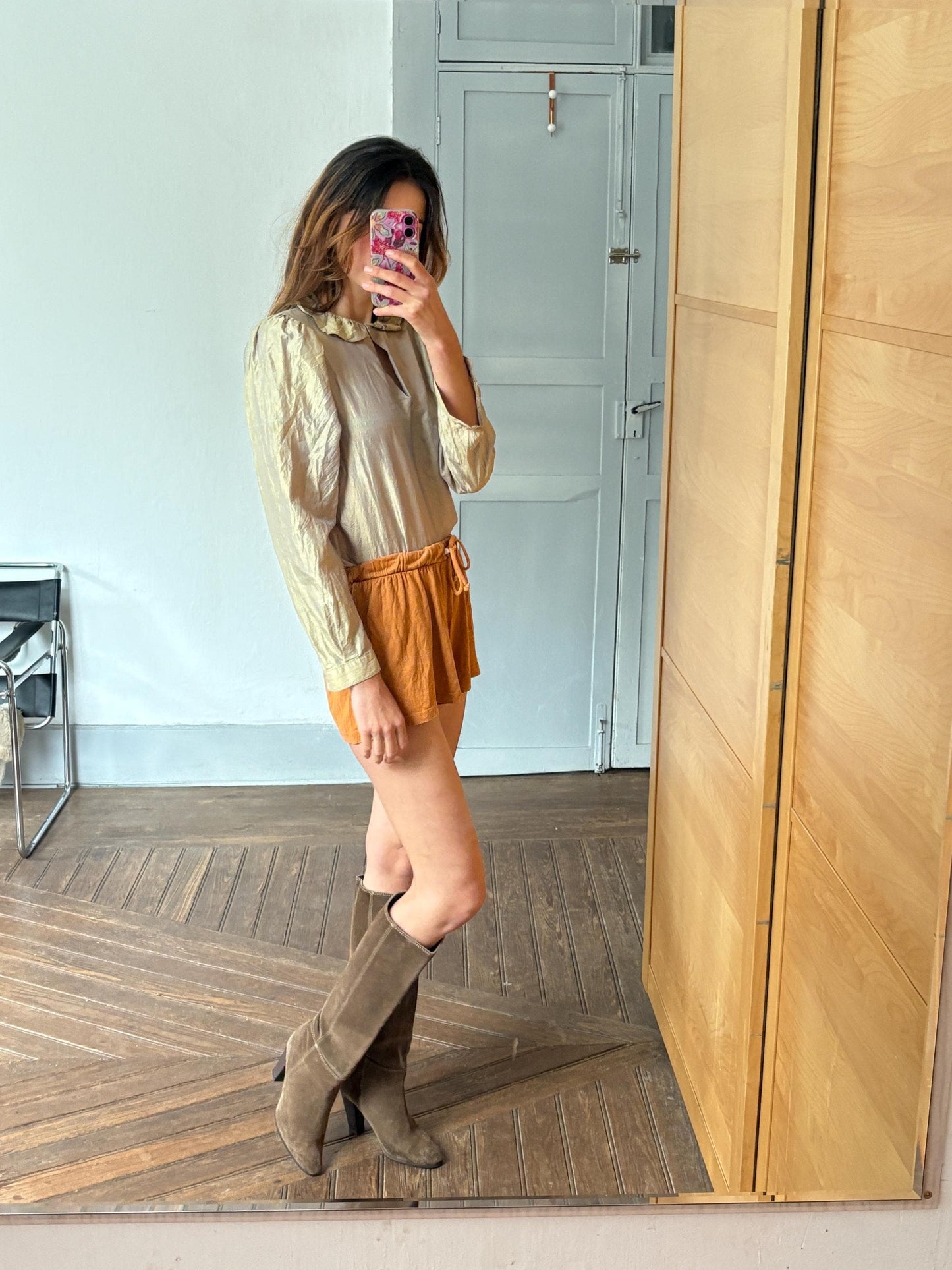 Vintage Karl Lagerfeld Silk Blouse – Impression Collection Romantic Top Made in W-Germany