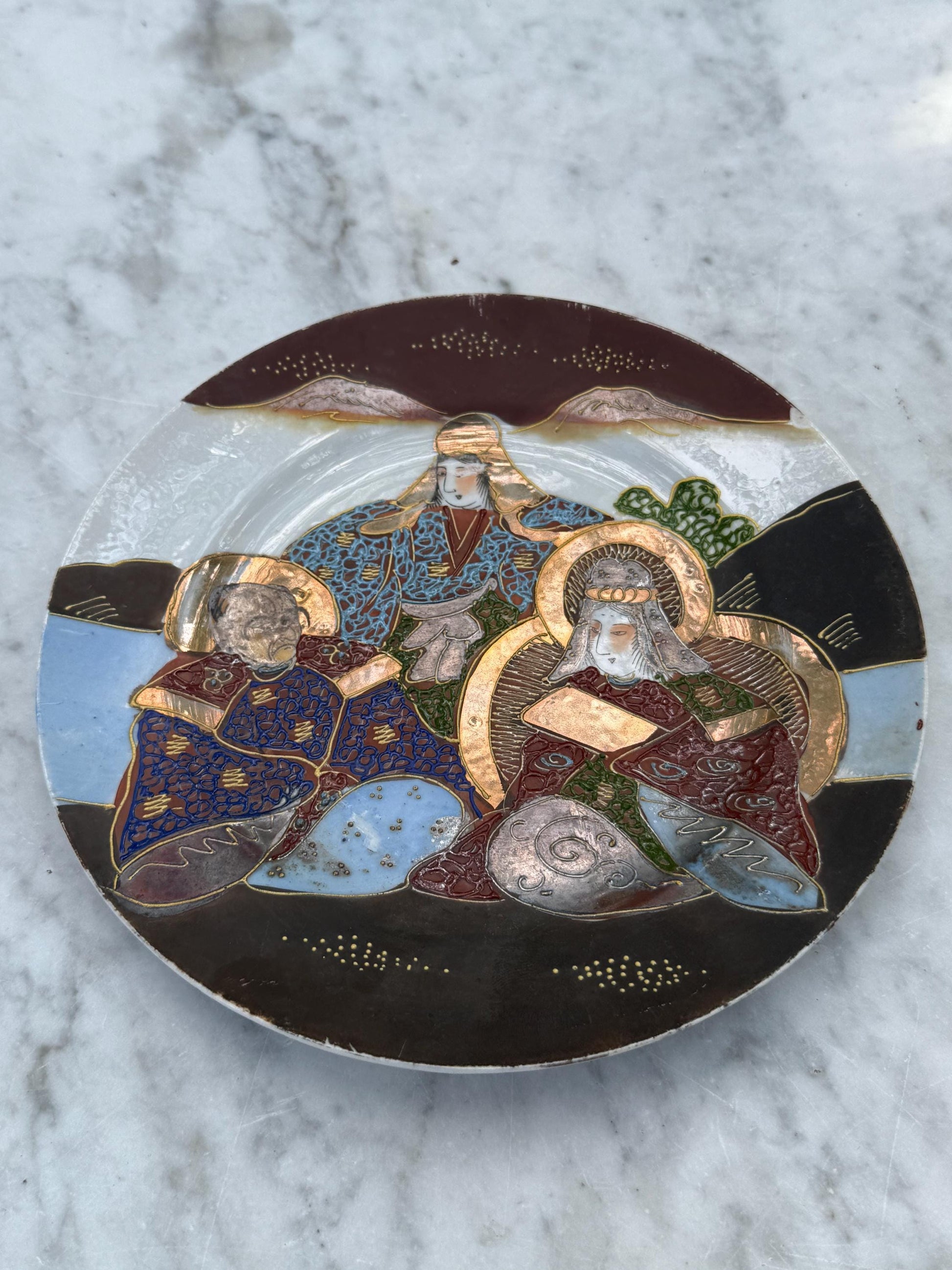 Vintage Hand-Painted Japanese Tea Set – Kutani Moriage Dragon Design, Made in Japan 1920s-1940s, Porcelain Teapot & Cups