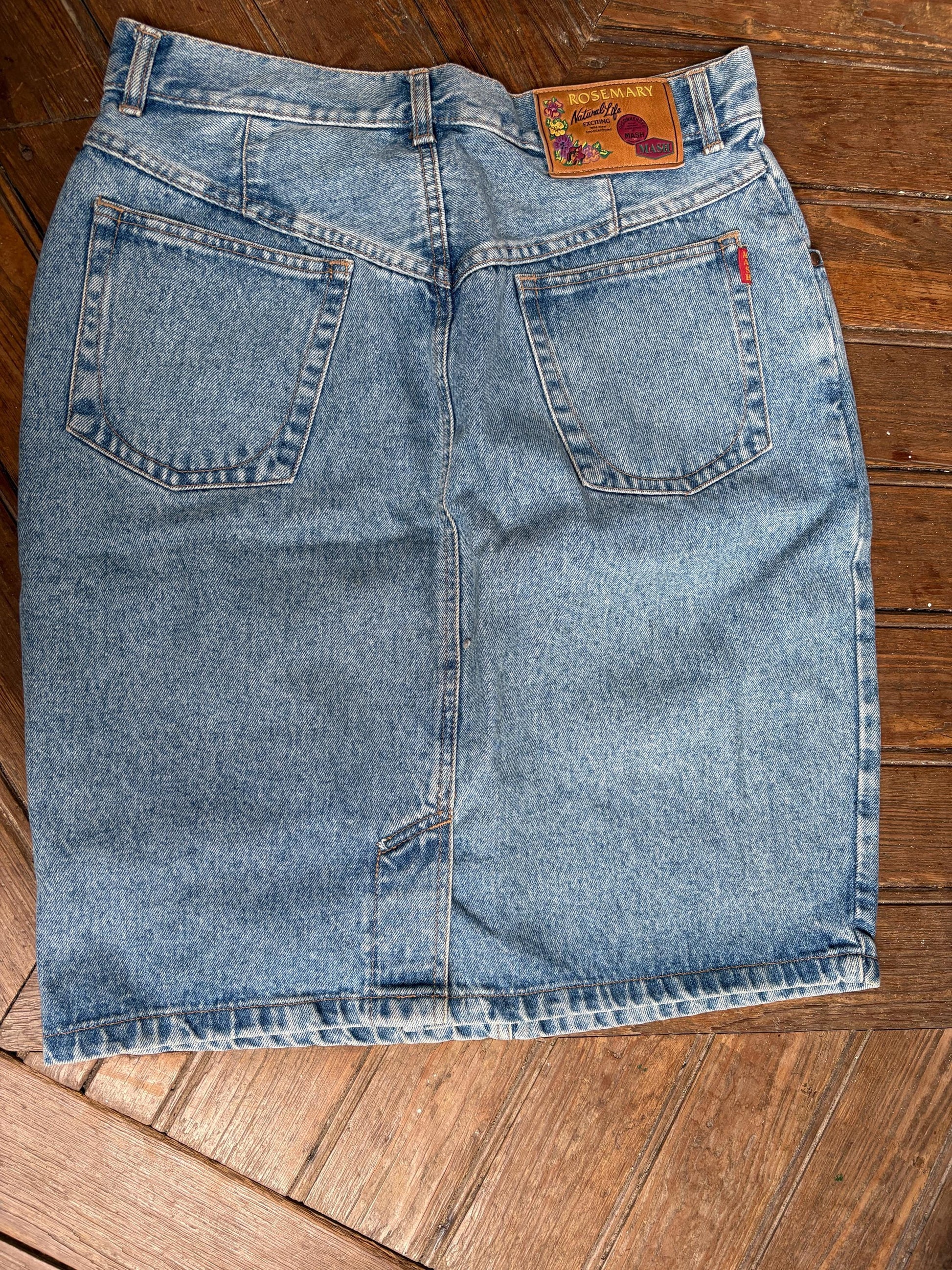 Vintage Light Denim Skirt by MASH Rosemary – 90s Casual Essential, size 38 / UK 10 / US 6-8