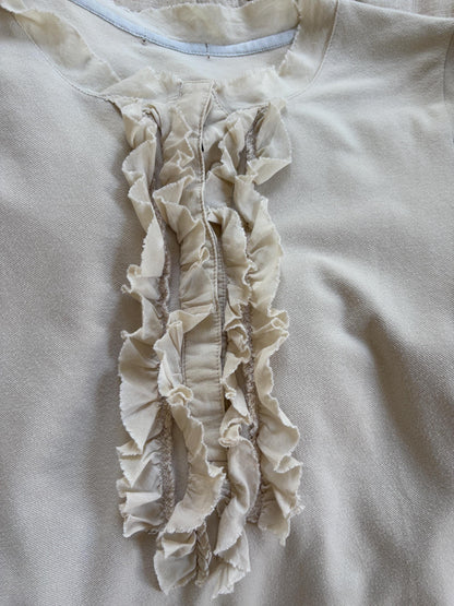 Vintage Cotton Ruffle Top in Eggshell White — additional view 6