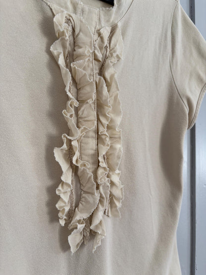 Vintage Cotton Ruffle Top in Eggshell White — additional view 8
