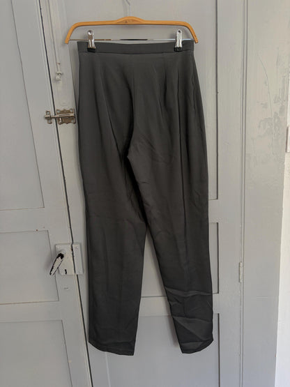 Vintage Shiny Grey Wide Leg Trousers
