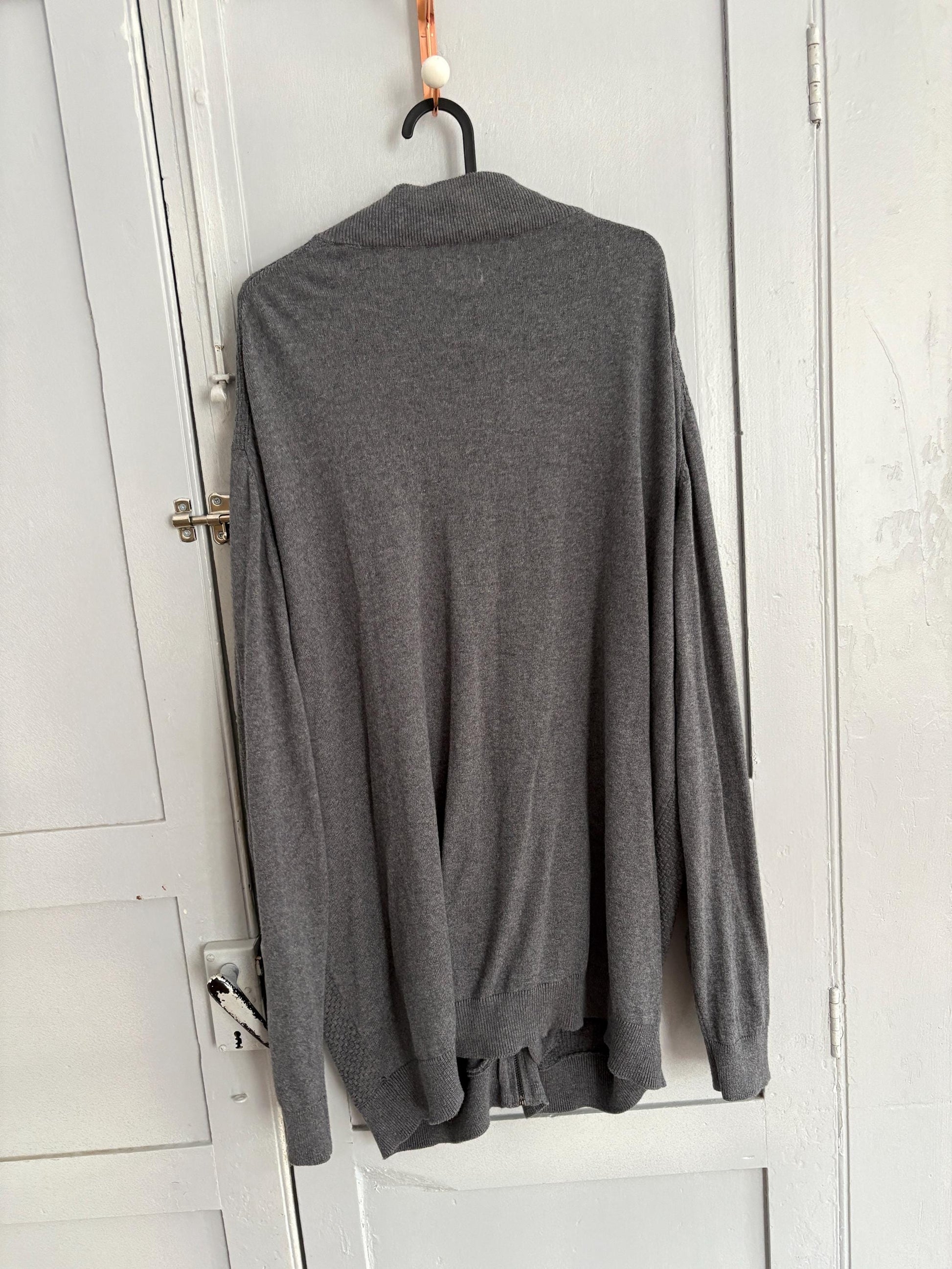 Vintage Emidio Tucci Zip-Up Knit Vest , Luxury cotton silk cashmere vest, Oversized Fit Jumper, S