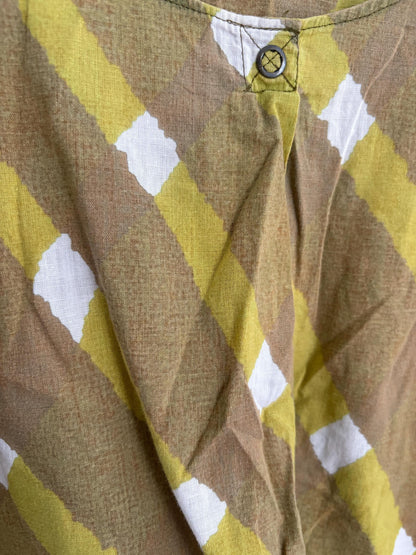 Jocavi Vintage 70s Cropped Top, Cotton Boho Striped Blouse
