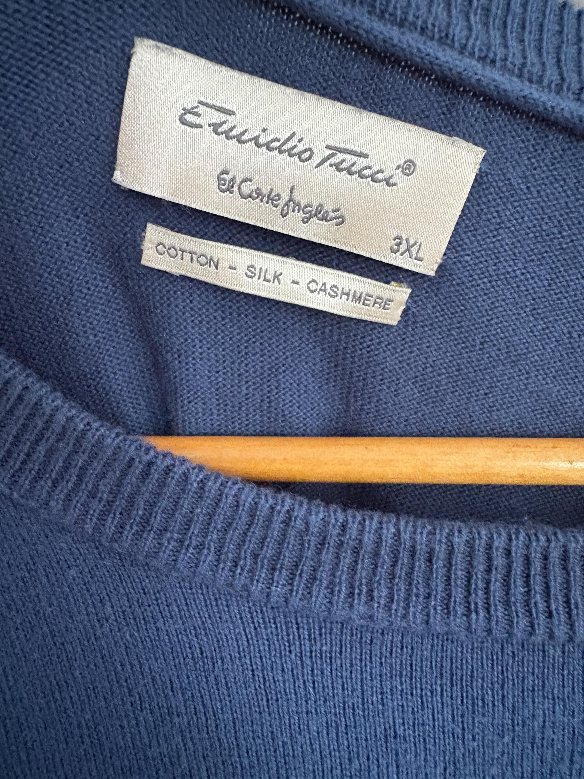 Vintage Emidio Tucci Cotton-Cashmere-Silk Jumper – Soft Oversized Fit, Unisex XL