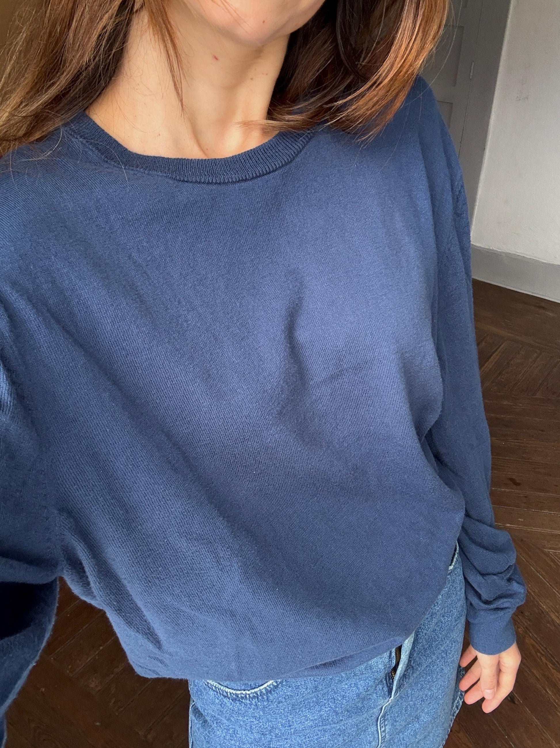 Vintage Emidio Tucci Cotton-Cashmere-Silk Jumper – Soft Oversized Fit, Unisex XL