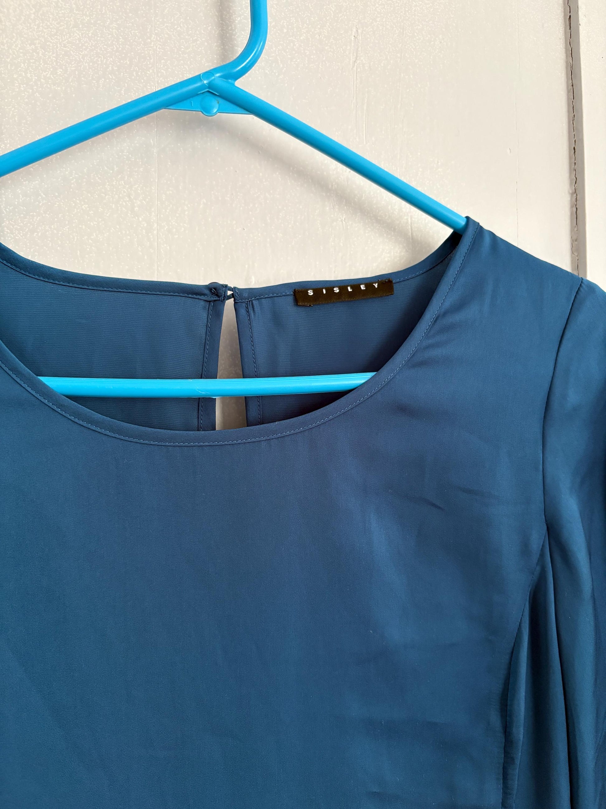 Vintage Lacoste navy blue shirt dress, Cotton mini dress, size XL