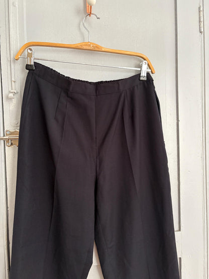 Black Wool Vintage Trousers by Lella Mode - Dark Academia