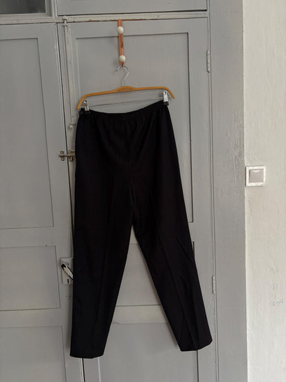 Black Wool Vintage Trousers by Lella Mode - Dark Academia