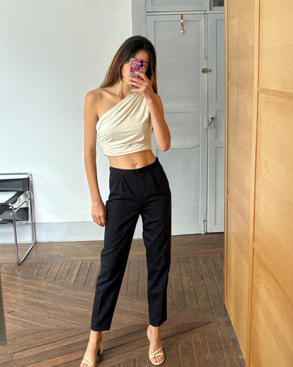 Black Wool Vintage Trousers by Lella Mode - Dark Academia